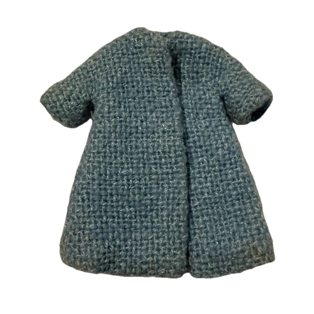 Vintage Barbie Blue Coat Jacket Doll Fashion